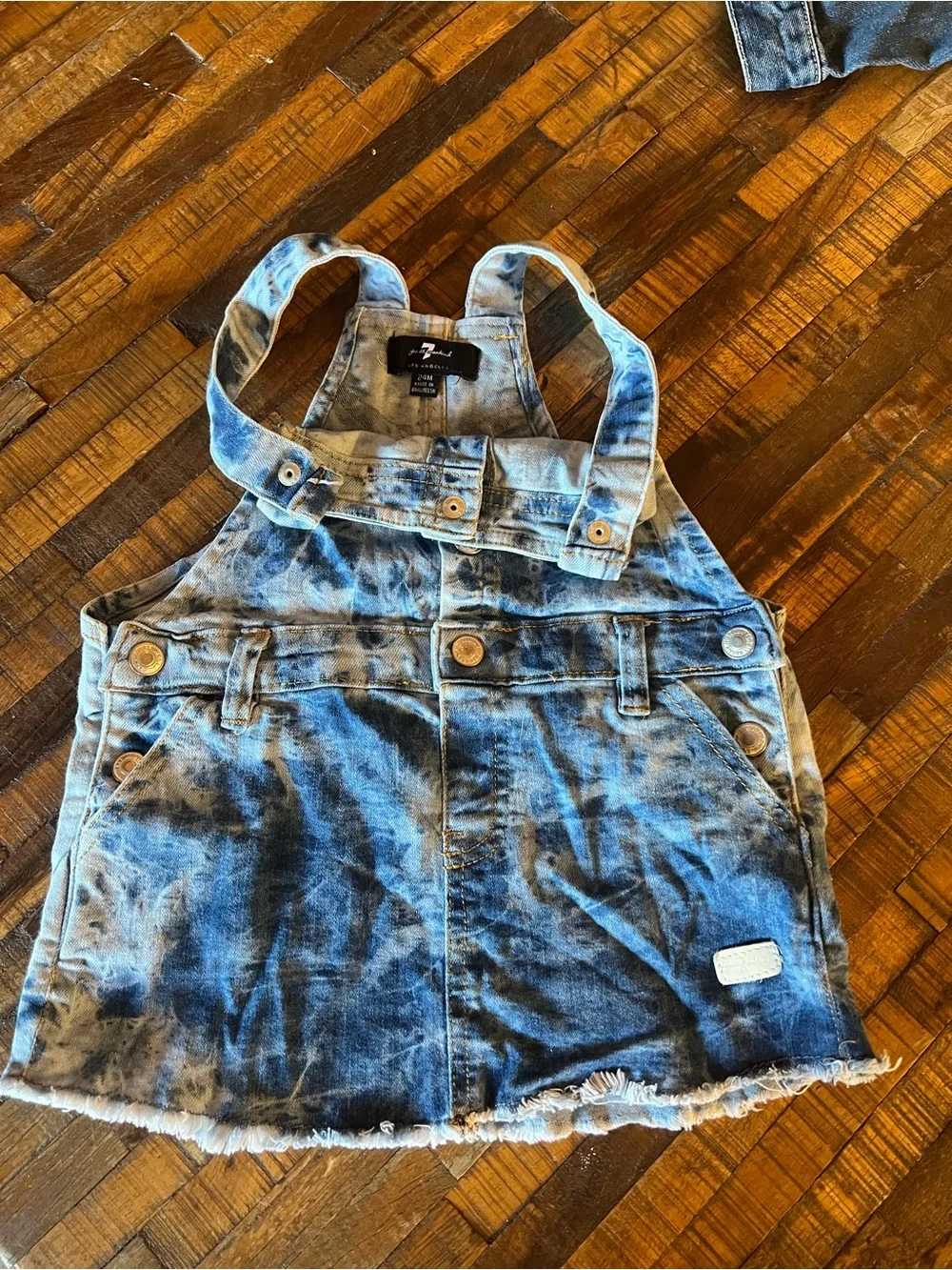 7 for all mankind Denim Overall Skirt - Washed Blue
